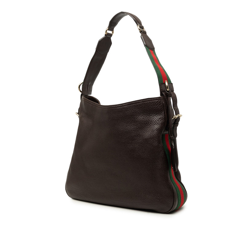 Medium Pebbled Calfskin Web Heritage Shoulder Bag - Image 2