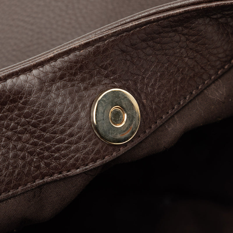 Medium Pebbled Calfskin Web Heritage Shoulder Bag - Image 8