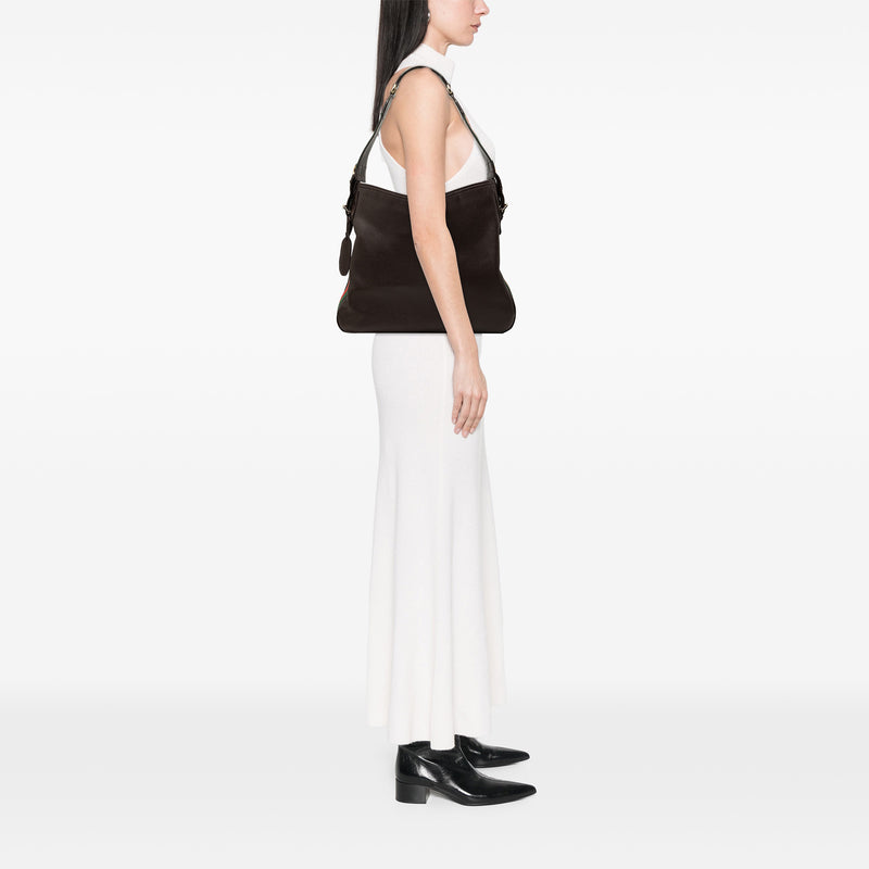 Medium Pebbled Calfskin Web Heritage Shoulder Bag - Image 9