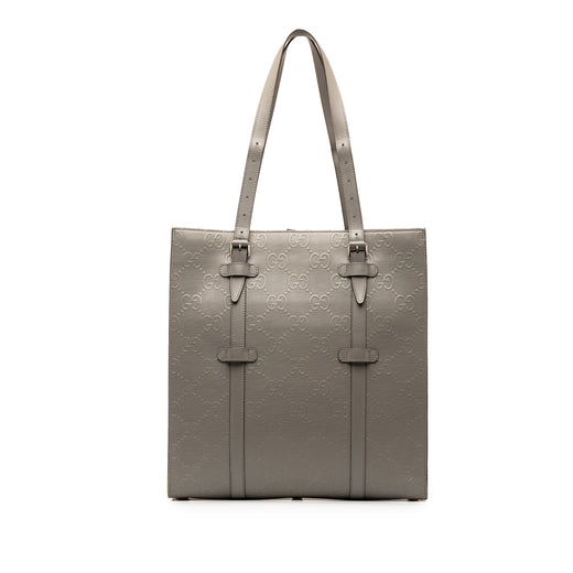 GG Embossed Leather Vertical Tote - Image 1