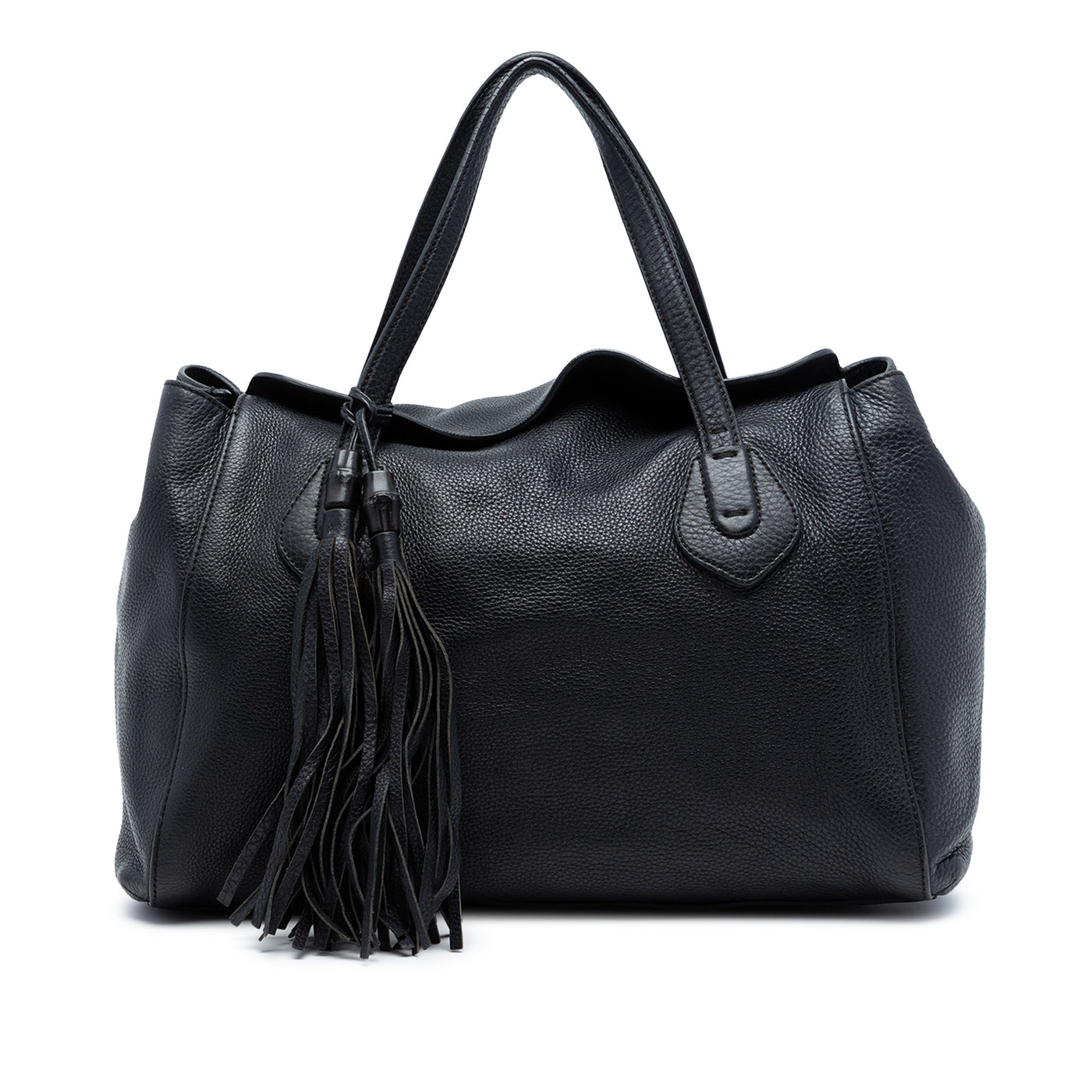 Pebbled Leather Lady Tassel Tote - Image 1