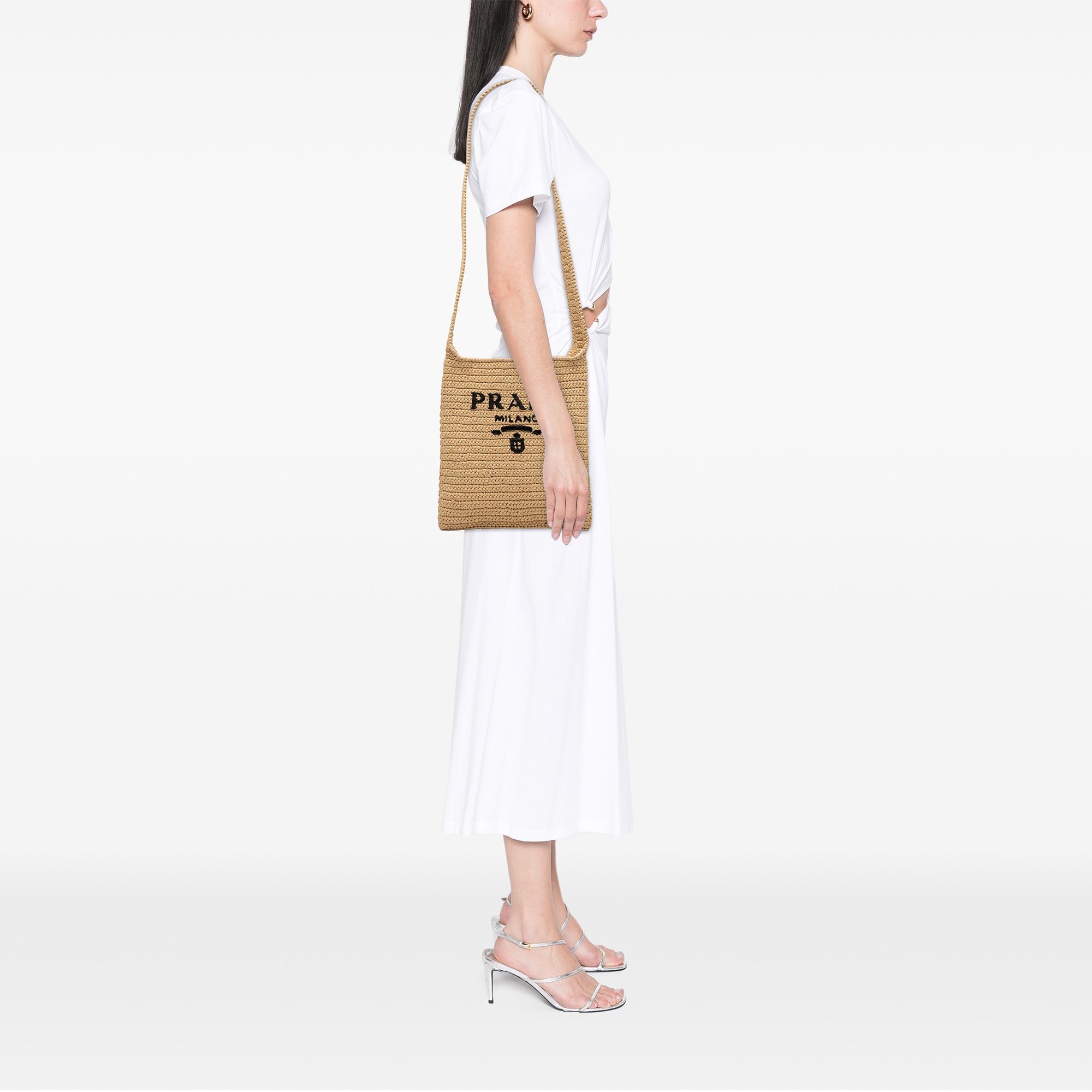 Raffia Effect Crochet Logo Embroidered Crossbody - Image 11