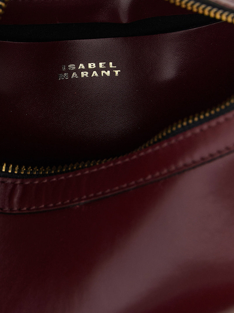 Isabel Marant Naoko Shoulder Bag — Burgundy Smooth Leather