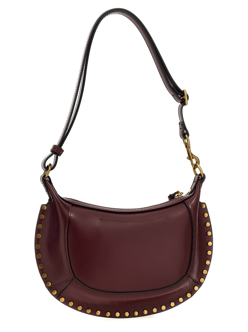Isabel Marant Studded Leather Shoulder Bag — Burgundy
