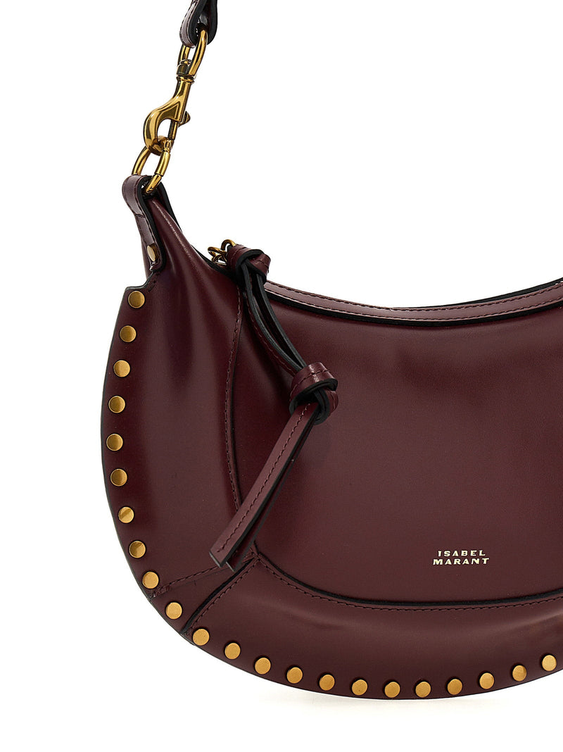 Isabel Marant Studded Leather Shoulder Bag — Burgundy