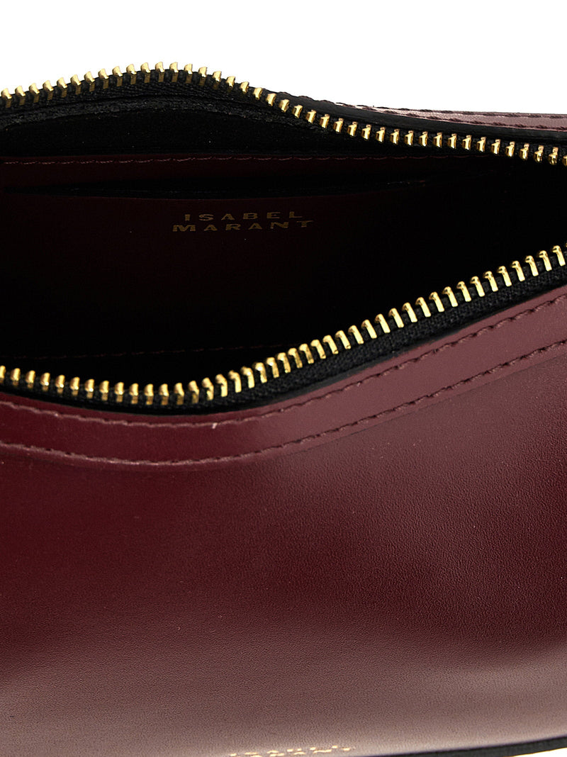 Isabel Marant Studded Leather Shoulder Bag — Burgundy