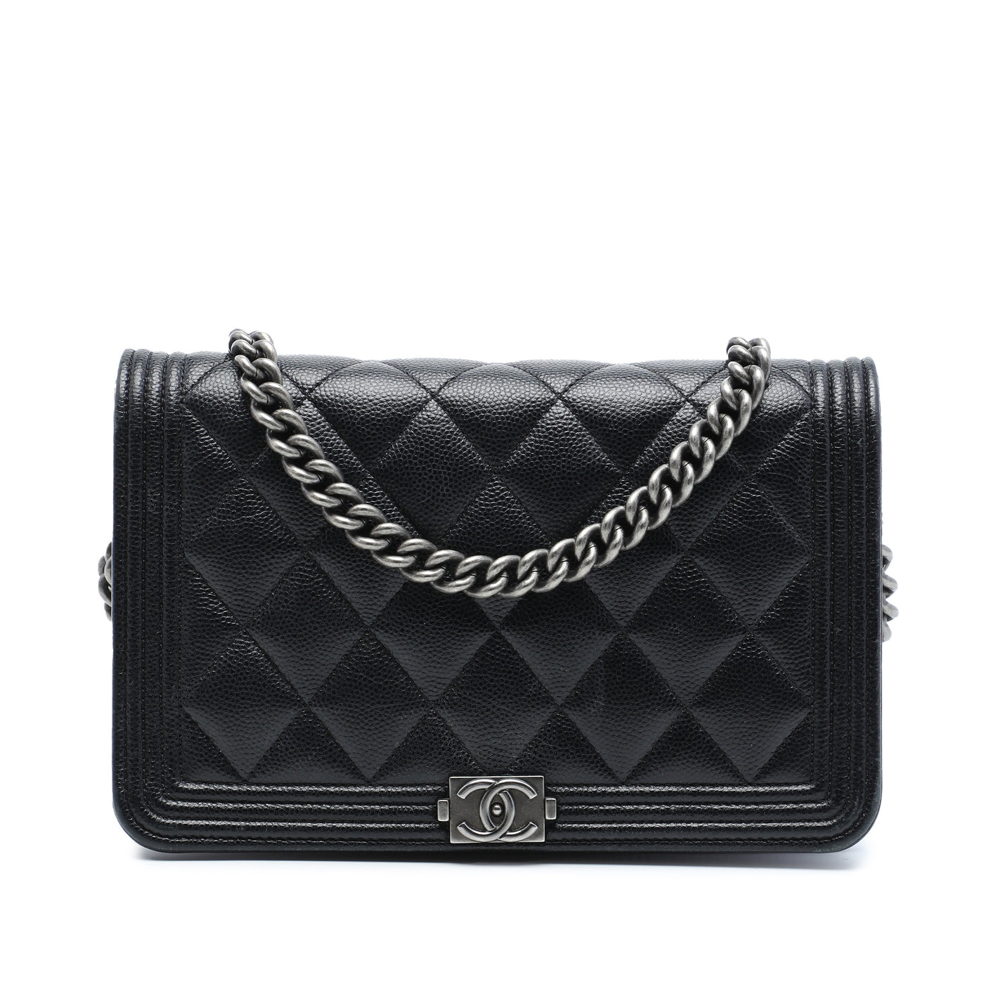 Quilted Caviar Boy Wallet on Chain - Image 1