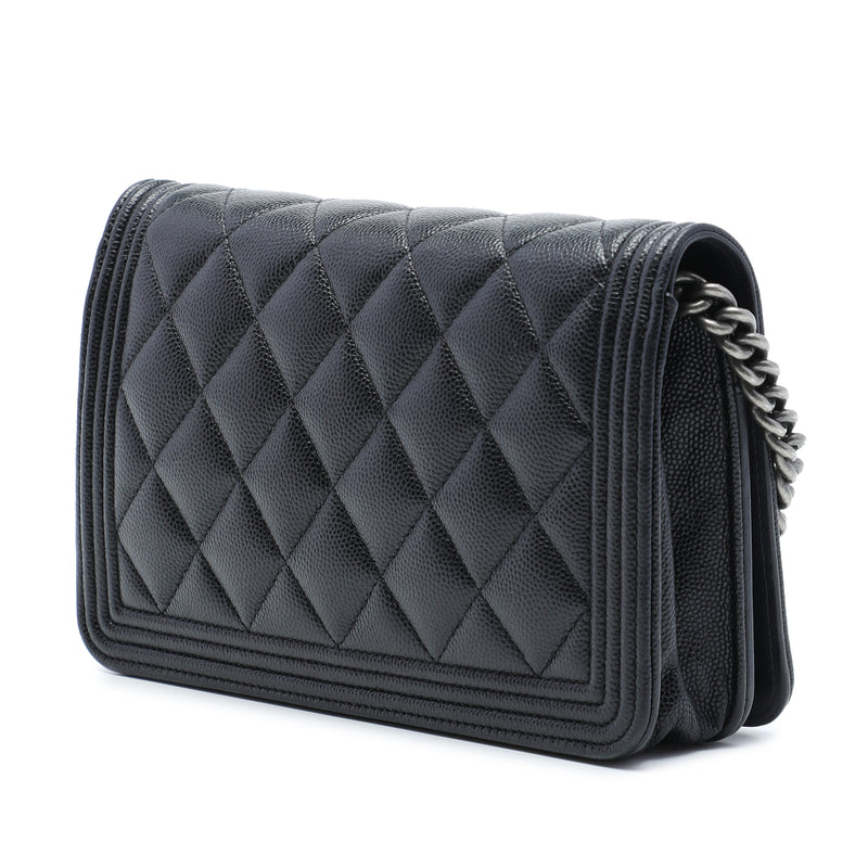 Quilted Caviar Boy Wallet on Chain - Image 2