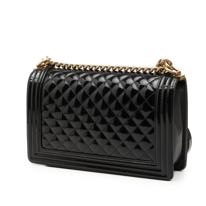 Medium Quilted Patent Boy Flap - Image 2
