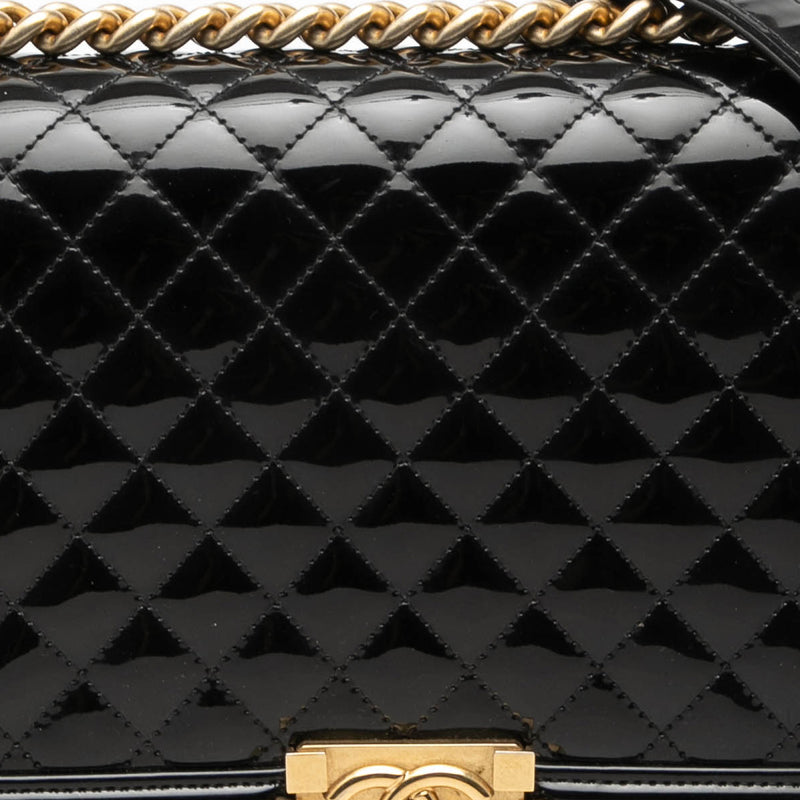 Medium Quilted Patent Boy Flap - Image 6