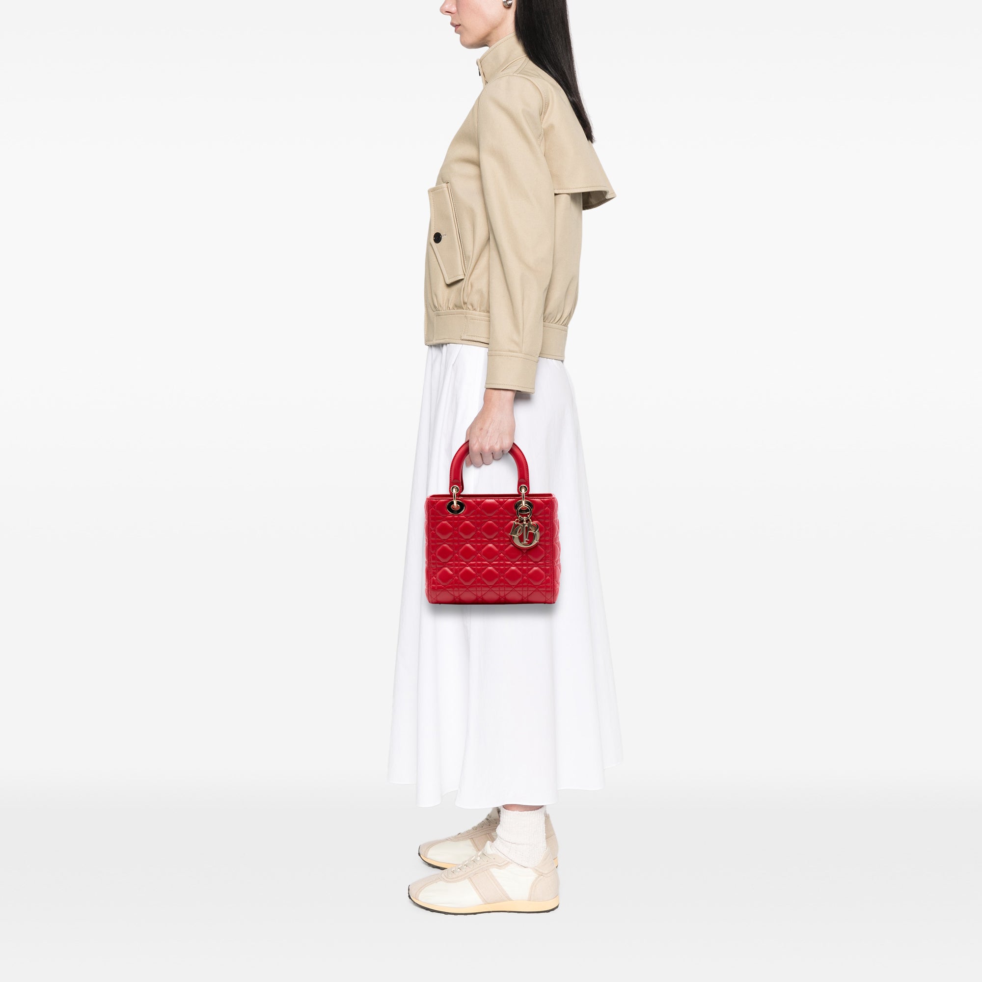 Medium Lambskin Cannage Lady Dior - Image 7