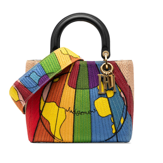 Medium Canvas Beaded and Embroidered Tarot Judgment Lady Dior - Image 1
