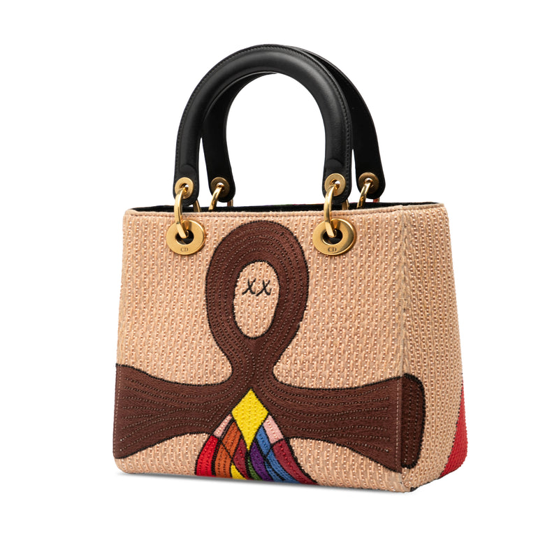 Medium Canvas Beaded and Embroidered Tarot Judgment Lady Dior - Image 2