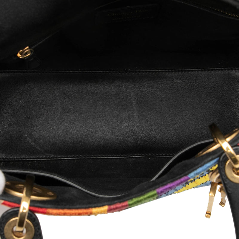 Medium Canvas Beaded and Embroidered Tarot Judgment Lady Dior - Image 4