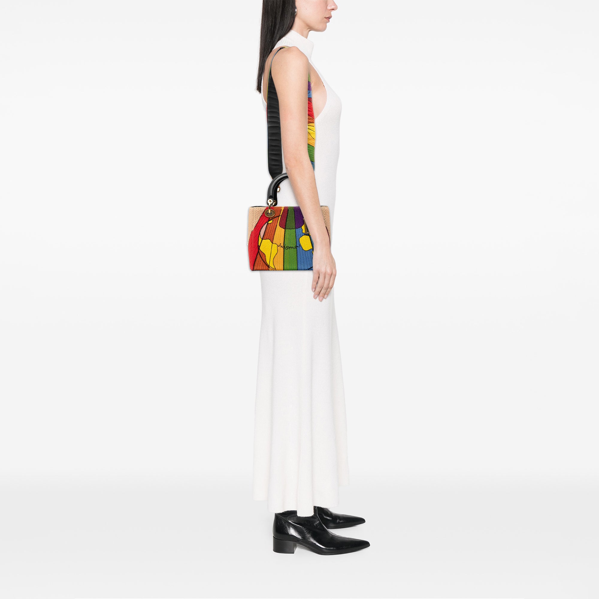 Medium Canvas Beaded and Embroidered Tarot Judgment Lady Dior - Image 7