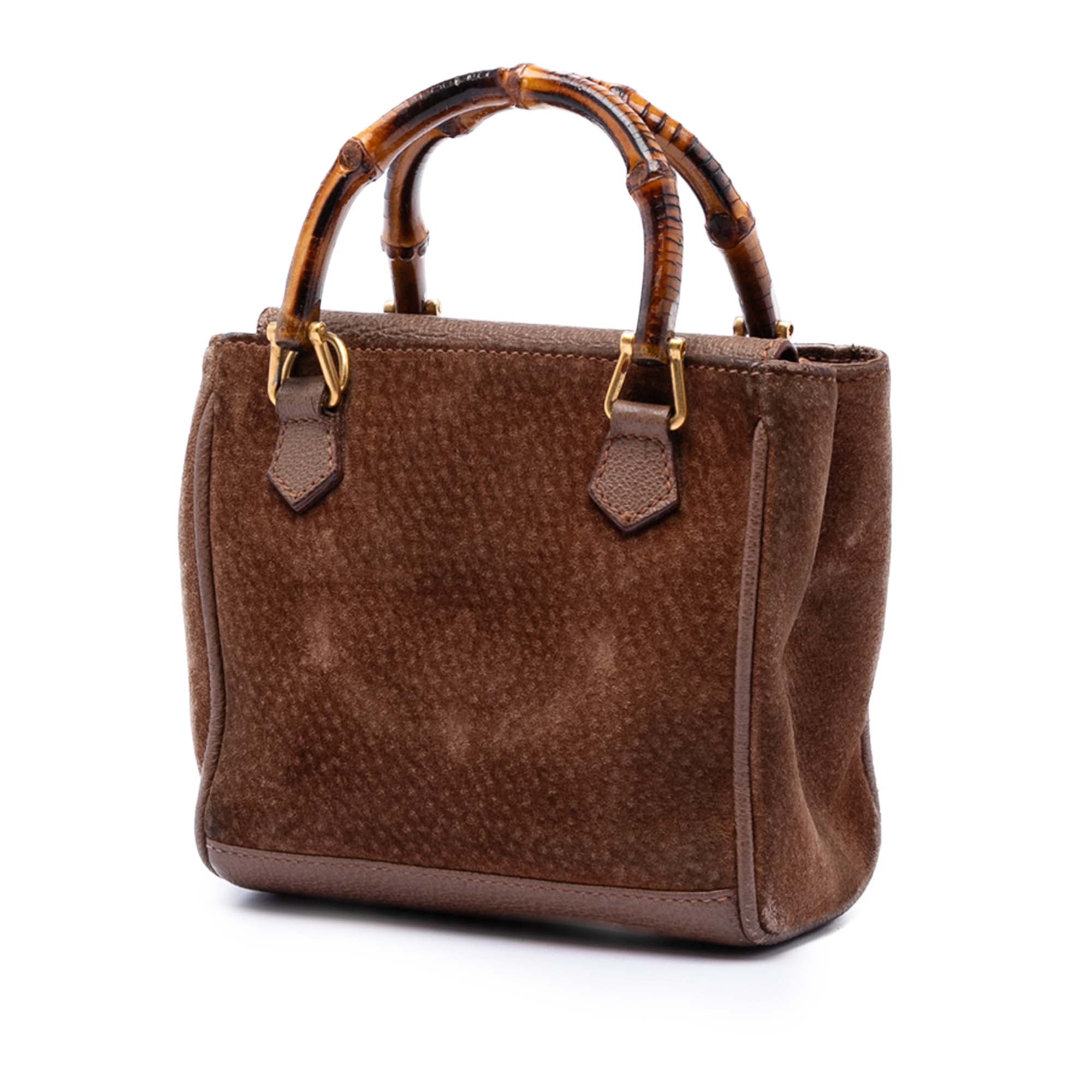 Mini Suede Bamboo Satchel - Image 2