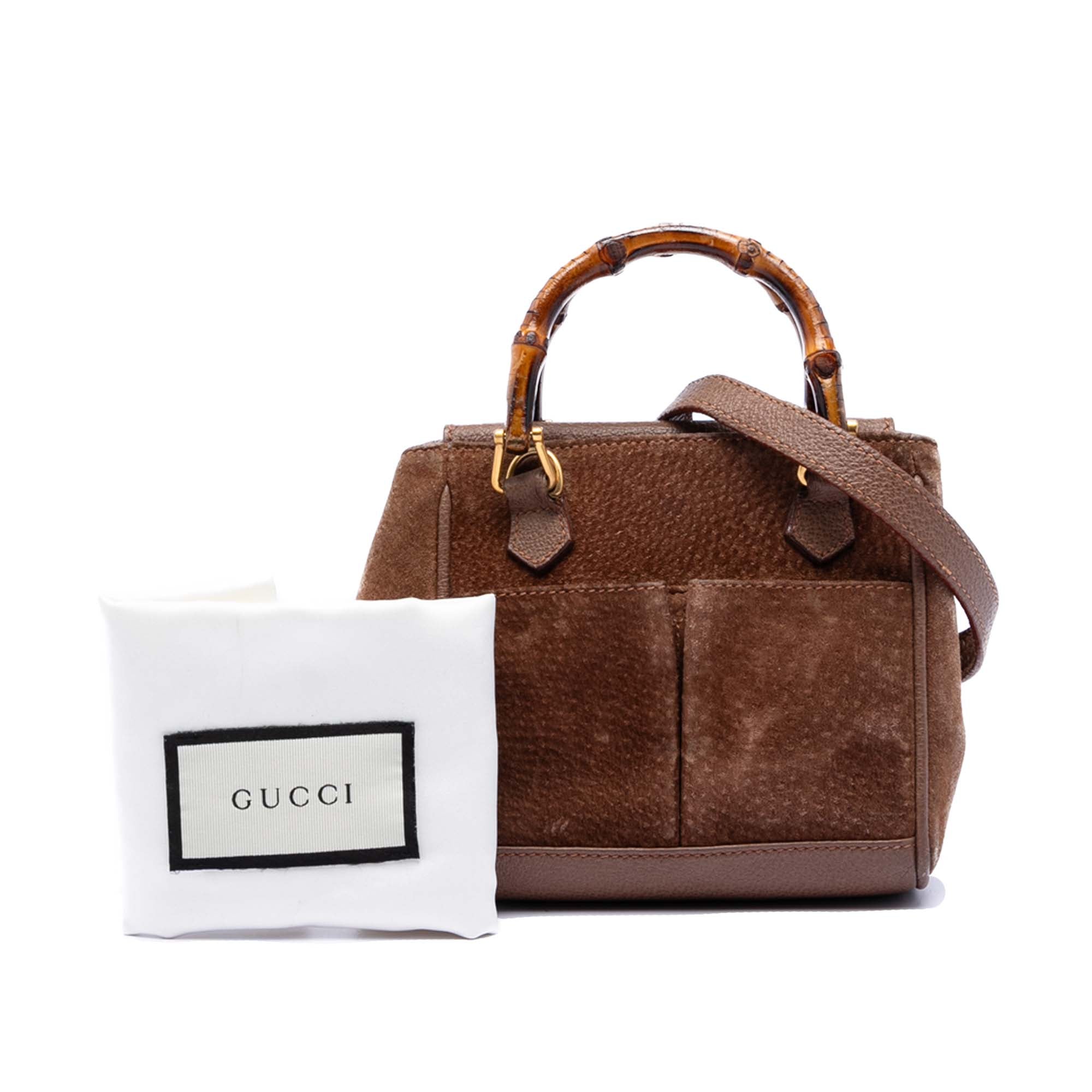 Mini Suede Bamboo Satchel - Image 9