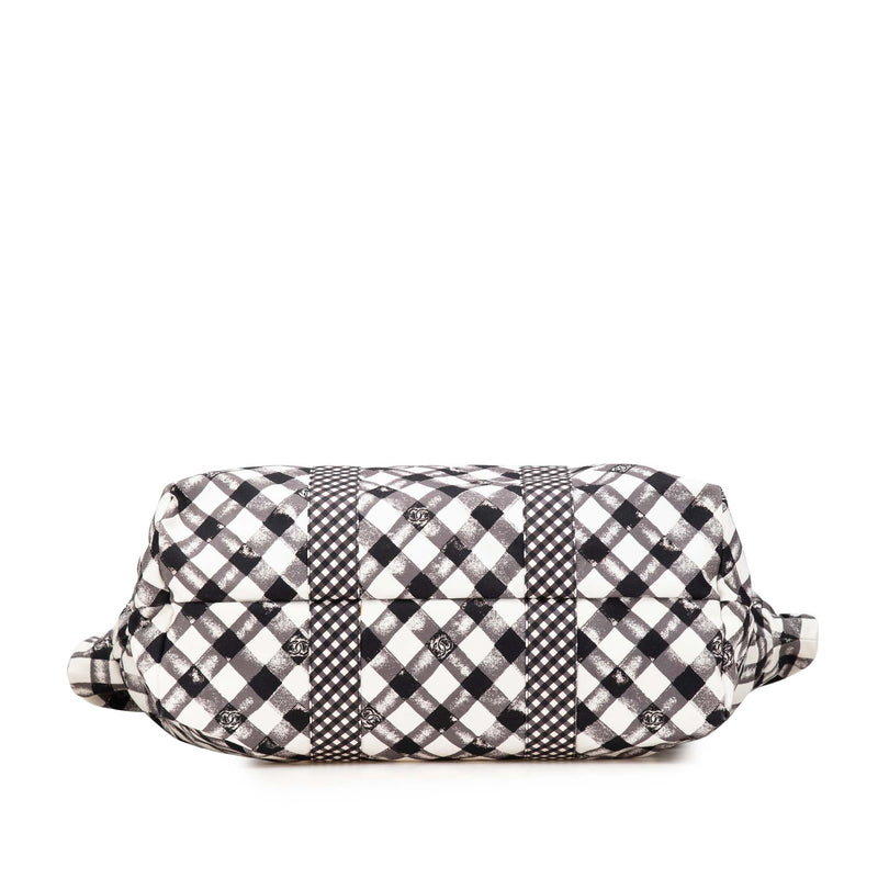 Printed Canvas Gingham Weekender Tote - Image 3