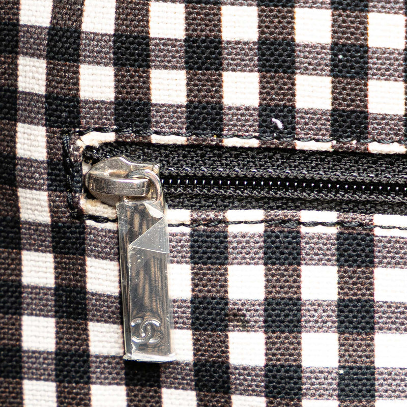 Printed Canvas Gingham Weekender Tote - Image 6
