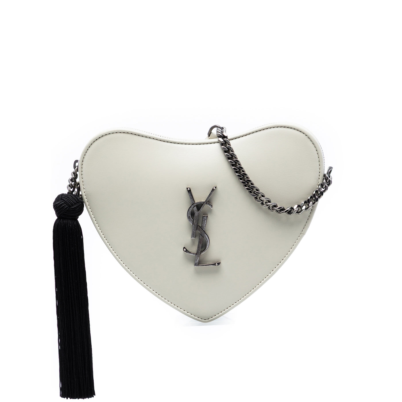 Leather Monogram Heart Tassel Crossbody - Image 1