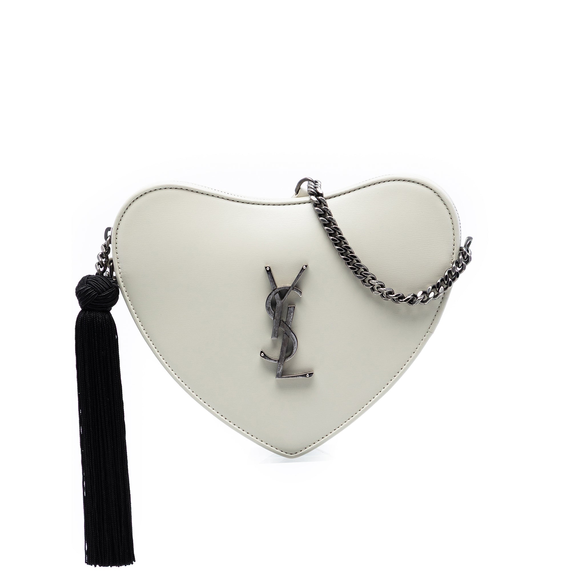 Leather Monogram Heart Tassel Crossbody - Image 1