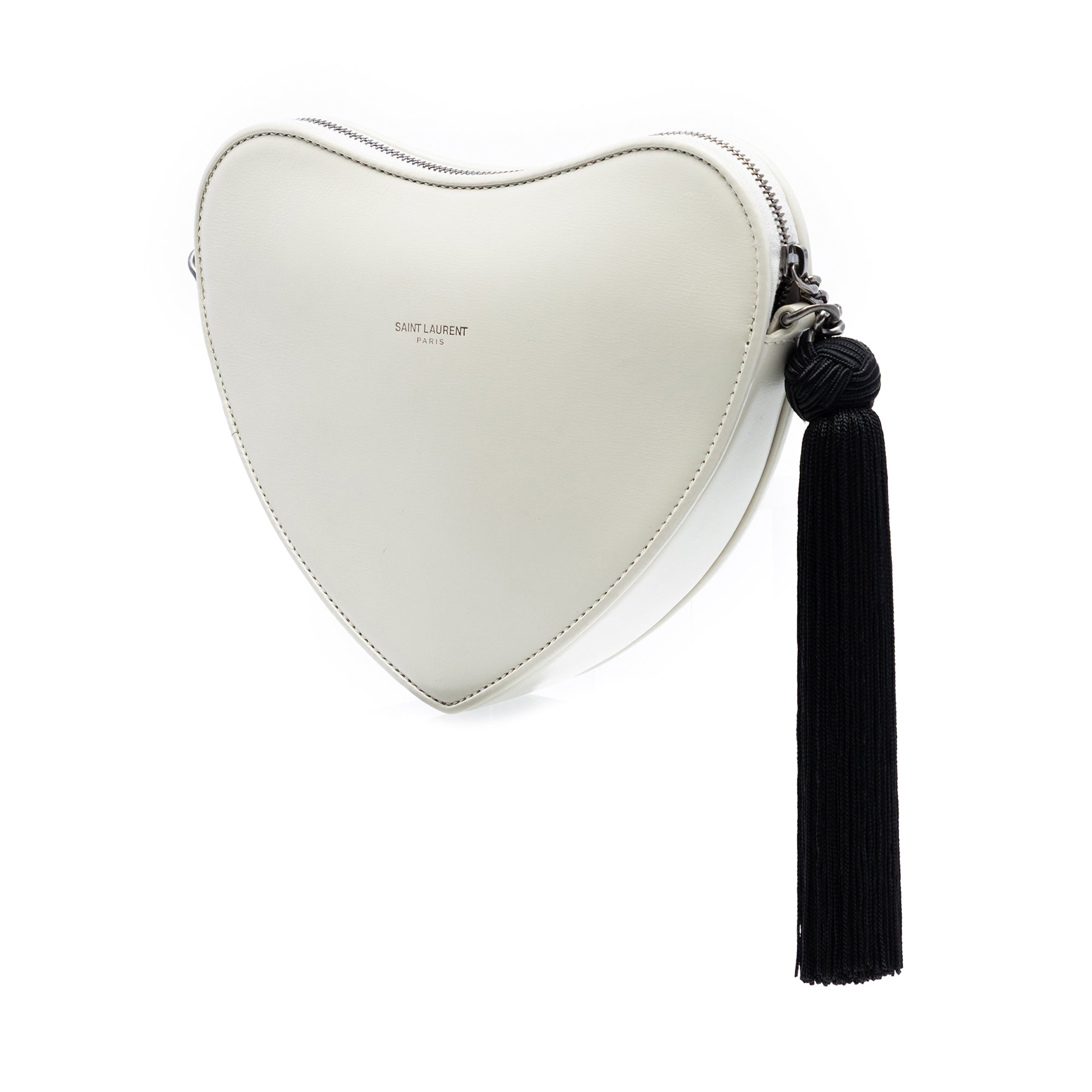 Leather Monogram Heart Tassel Crossbody - Image 2