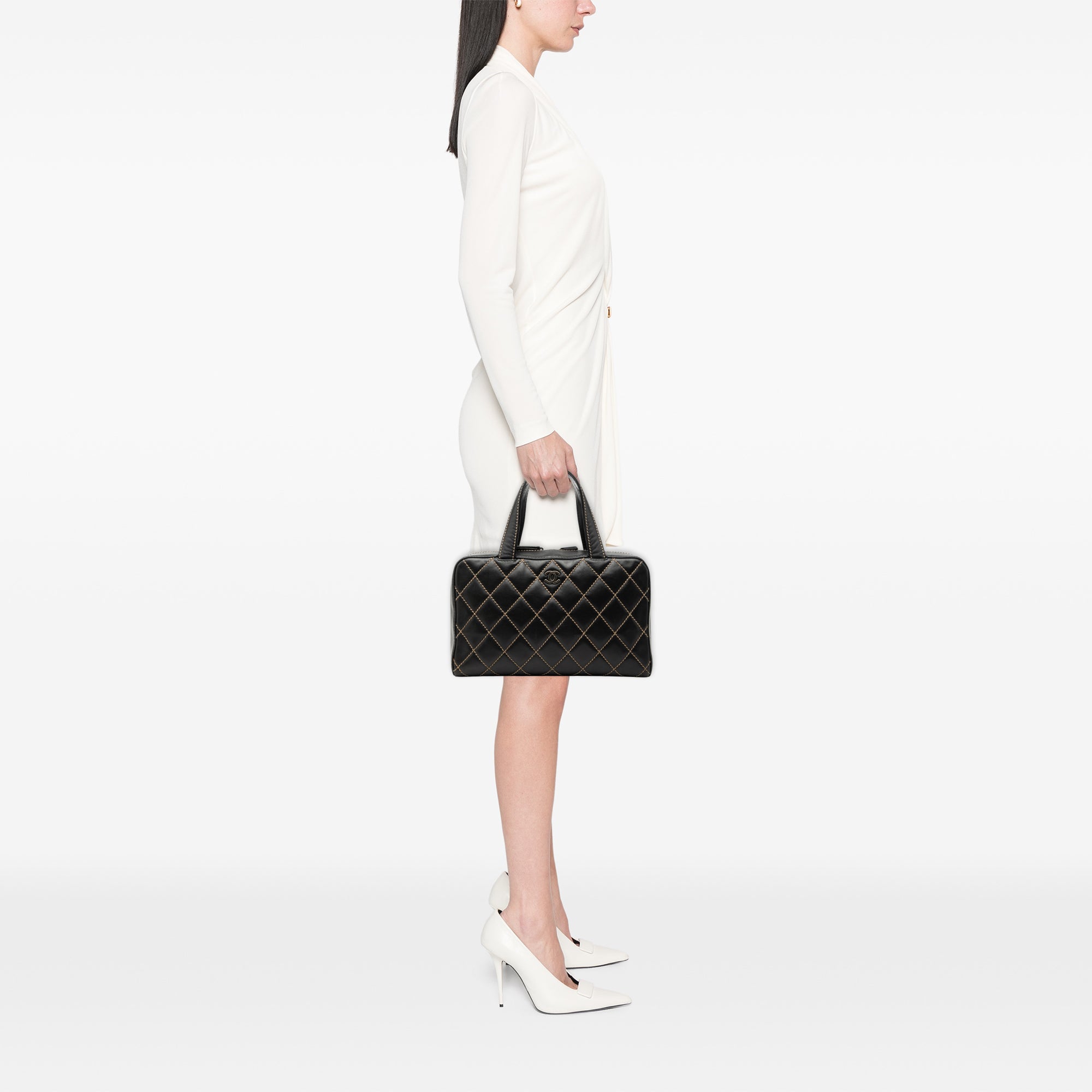 CC Lambskin Wild Stitch Handbag - Image 7