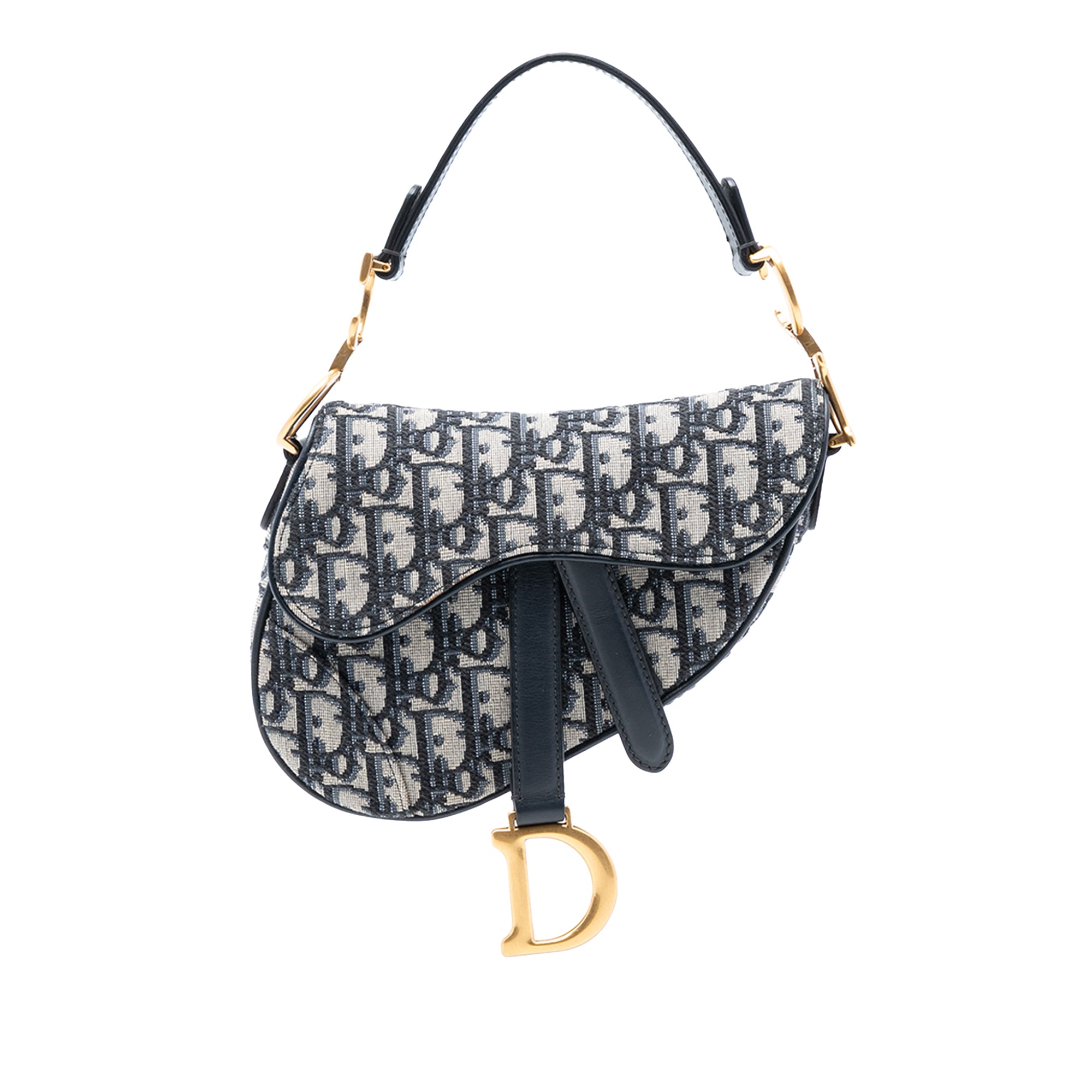 Mini Oblique Canvas Saddle Bag - Image 1