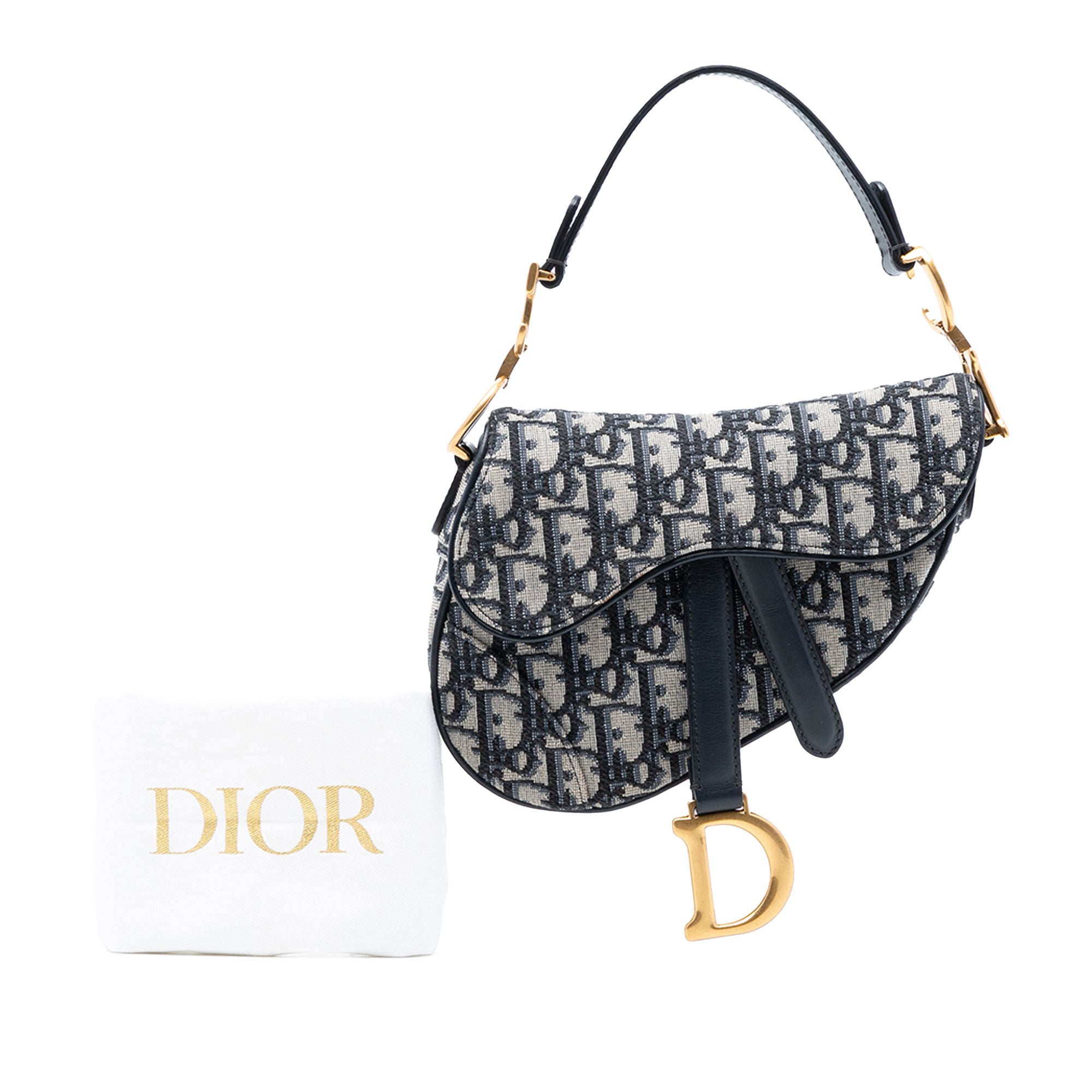 Mini Oblique Canvas Saddle Bag - Image 8