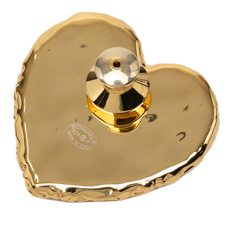 CC Gold Plated Enamel Coco Heart Brooch - Image 2