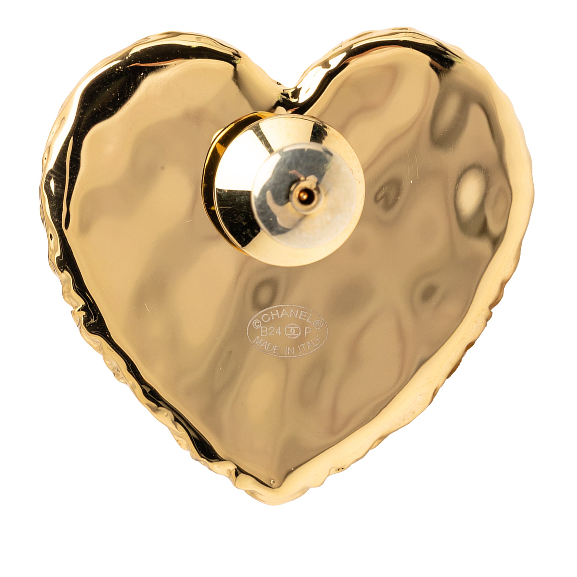 CC Gold Plated Enamel Coco Heart Brooch - Image 3