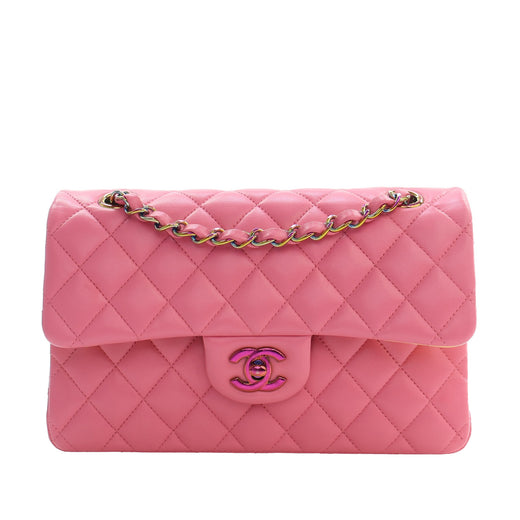 Small Classic Lambskin Rainbow Hardware Double Flap - Image 1