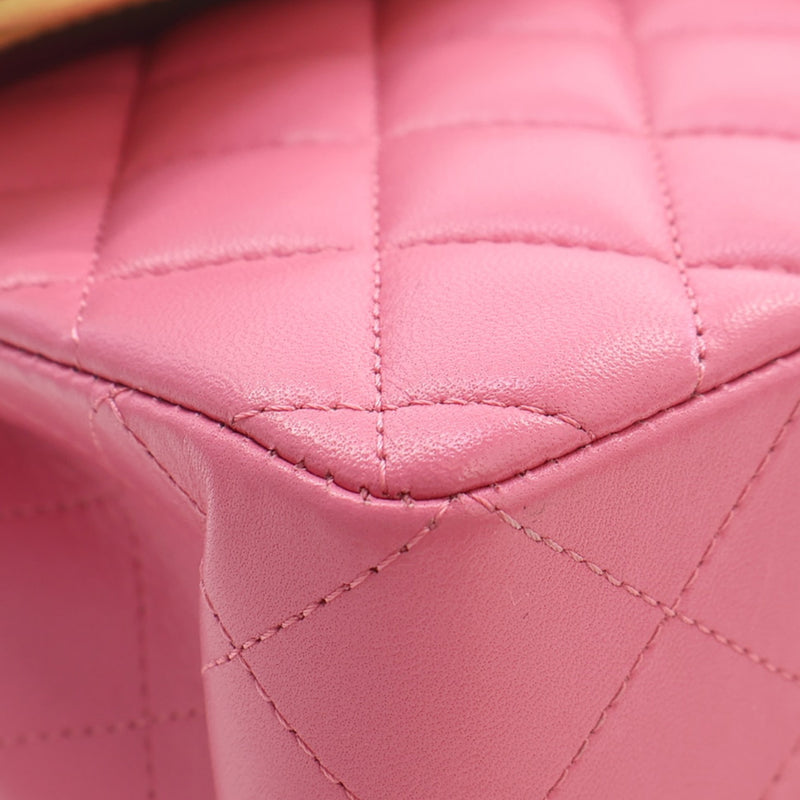 Small Classic Lambskin Rainbow Hardware Double Flap - Image 12