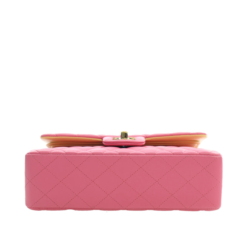 Small Classic Lambskin Rainbow Hardware Double Flap - Image 5