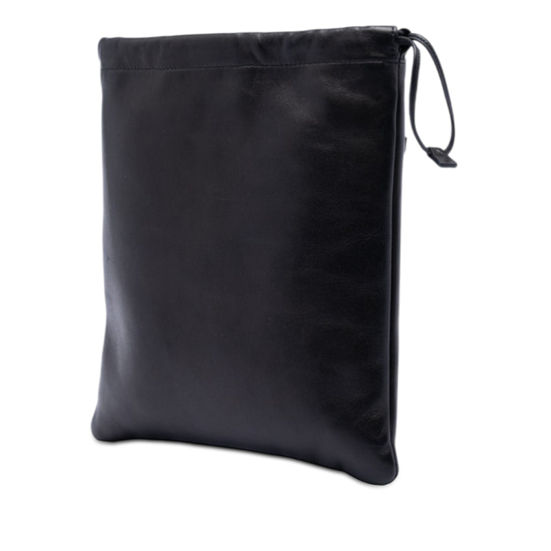 Embroidered Leather Drawstring Pouch - Image 2