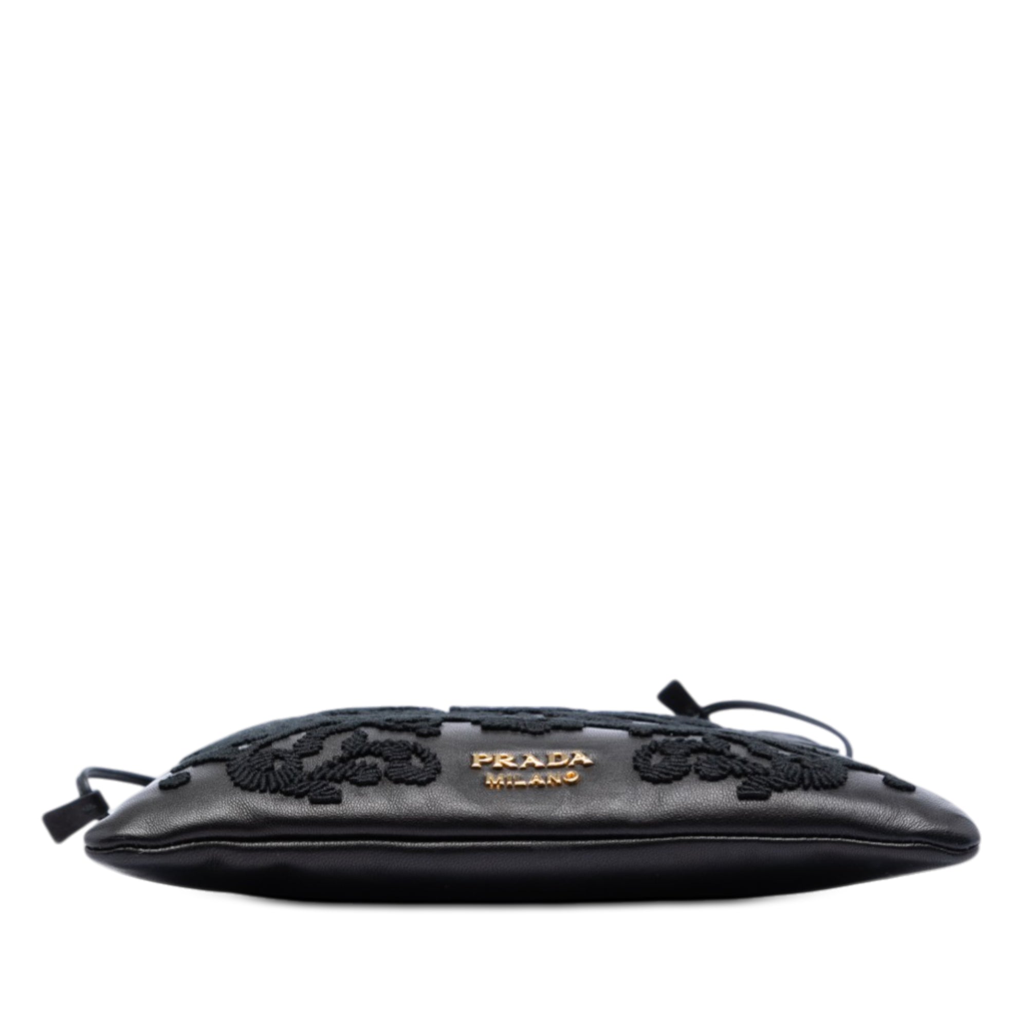 Embroidered Leather Drawstring Pouch - Image 3