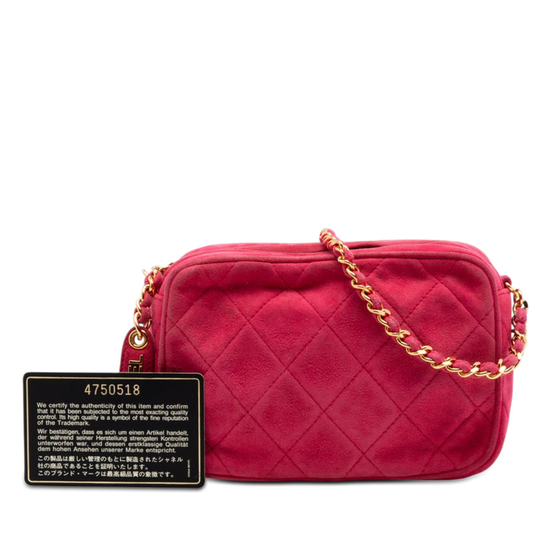 CC Quilted Suede Camera Bag - Image 7