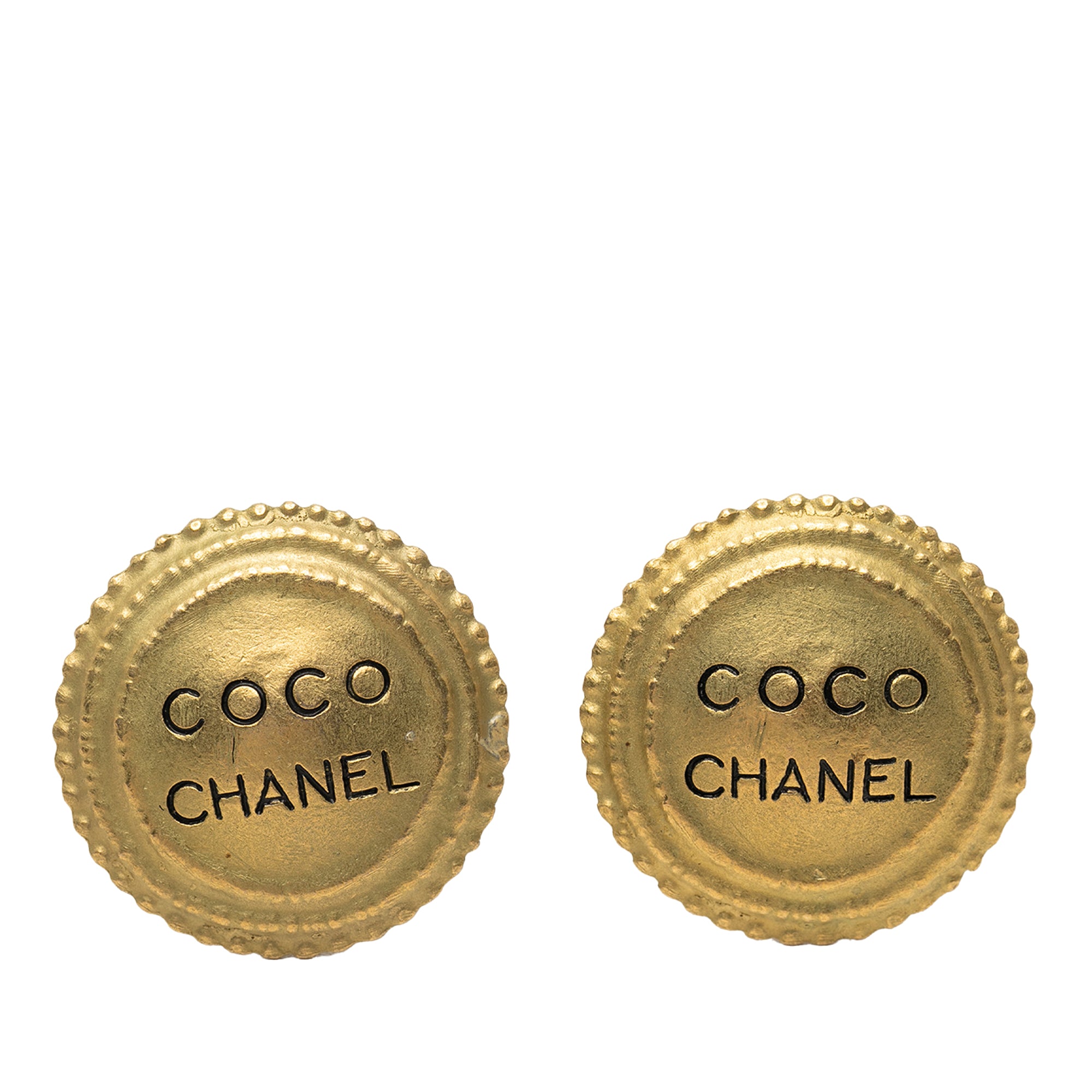 Gold Plated Coco Round Clip On Earrings - Image 1