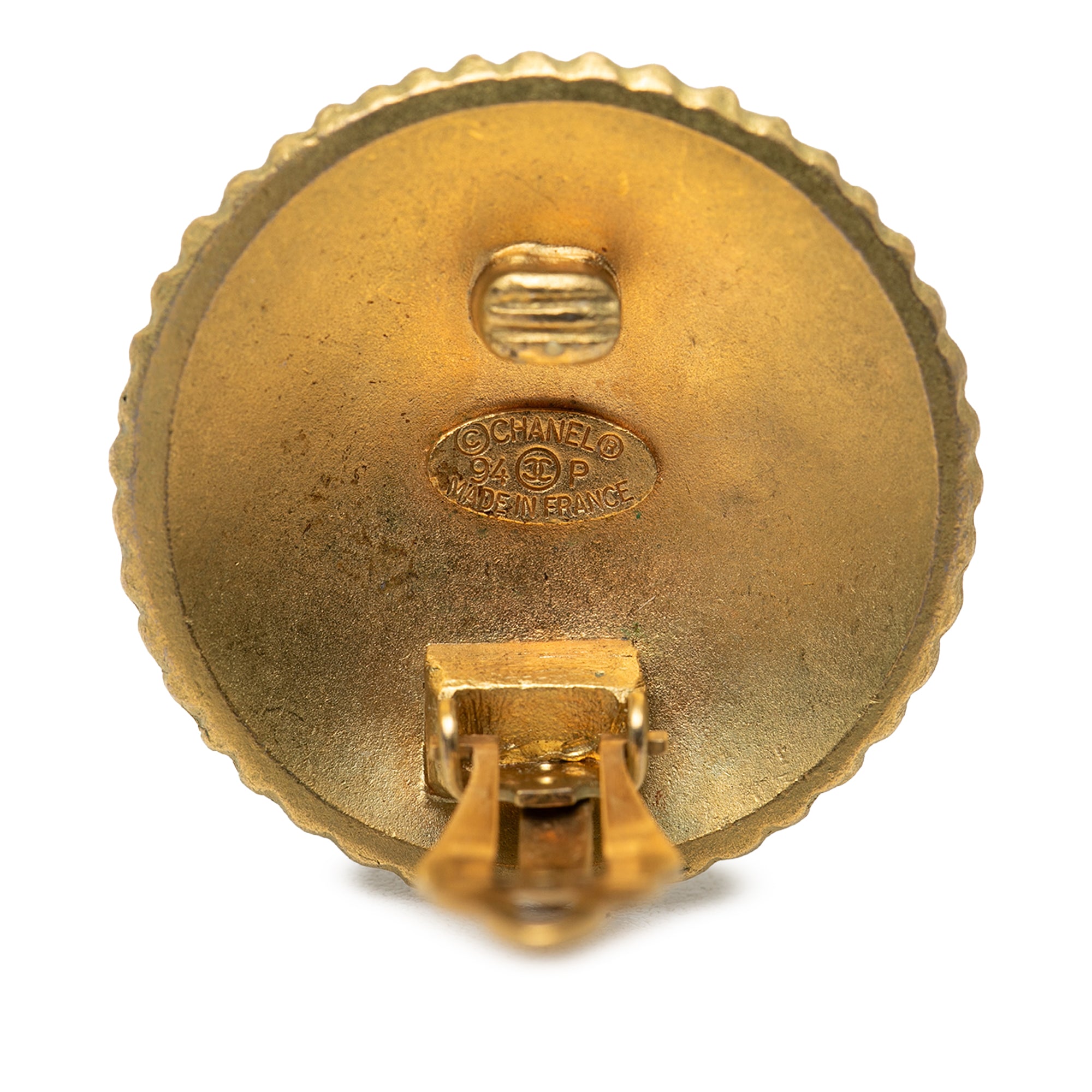 Gold Plated Coco Round Clip On Earrings - Image 3