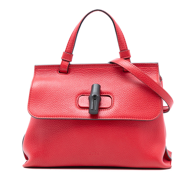 Small Calfskin Bamboo Daily Satchel