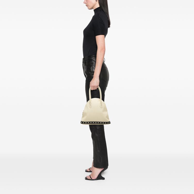 Leather Dome Diamond Cut Handbag - Image 6