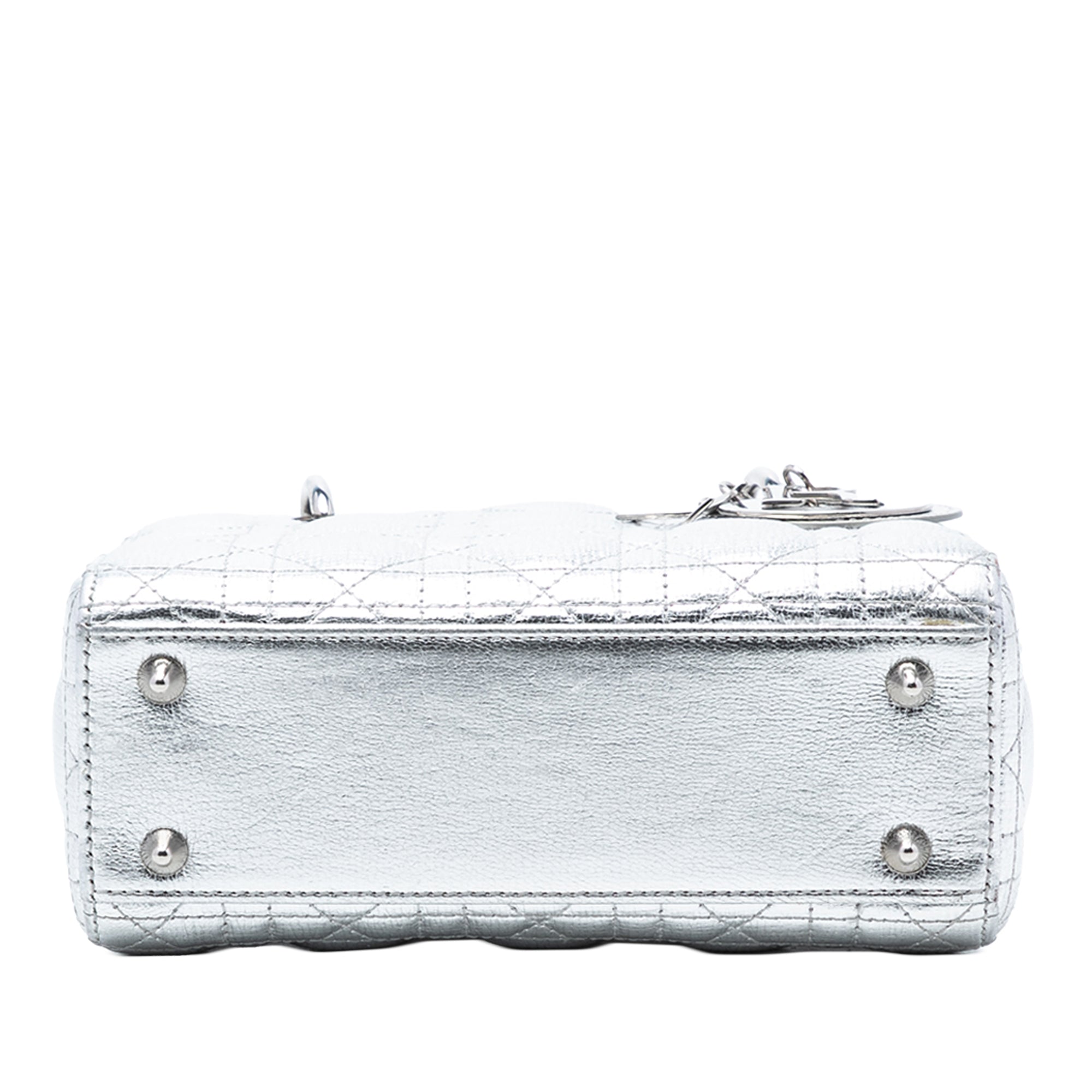 Small Metallic Grained Calfskin Cannage My ABCDior Lady Dior - Image 3