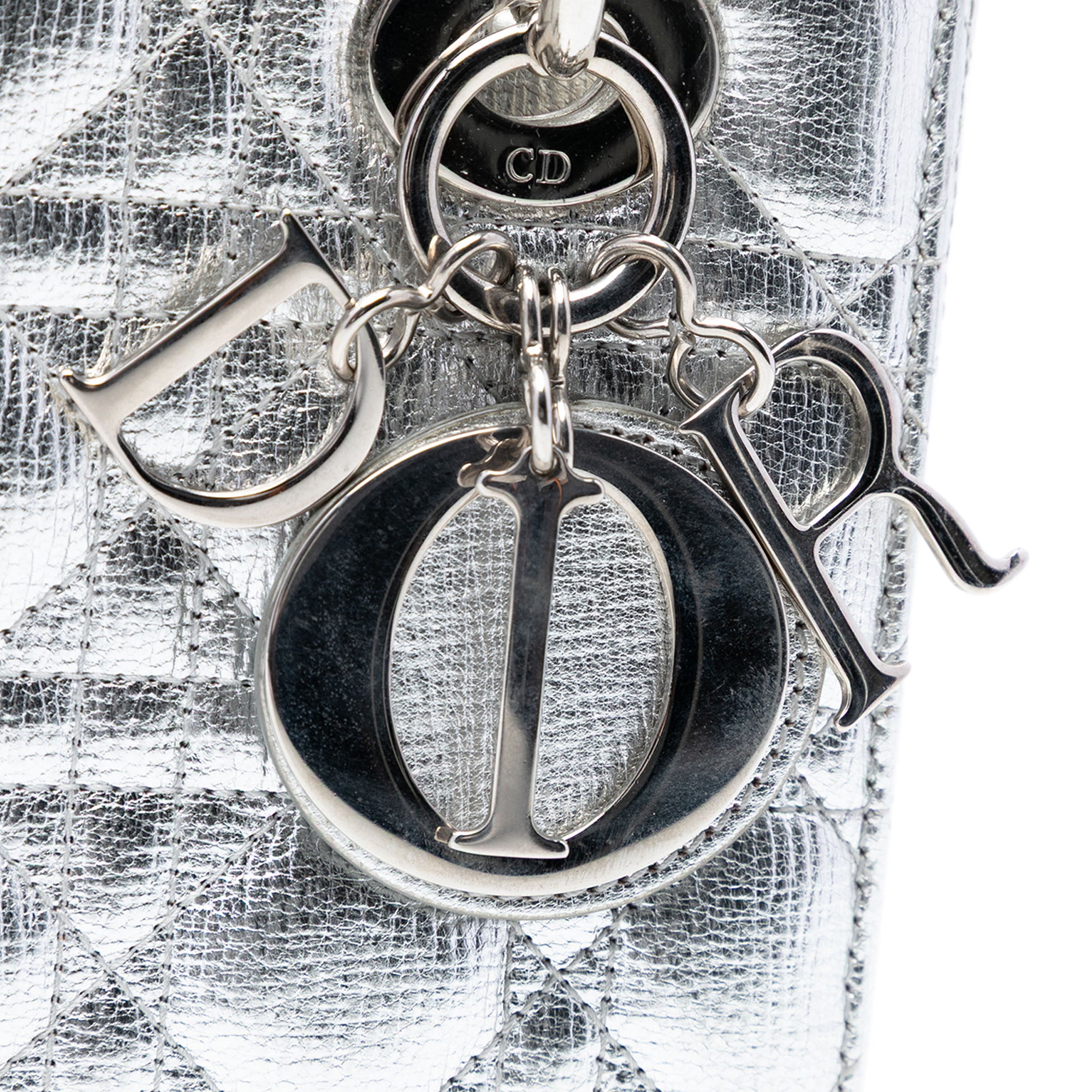 Small Metallic Grained Calfskin Cannage My ABCDior Lady Dior - Image 5