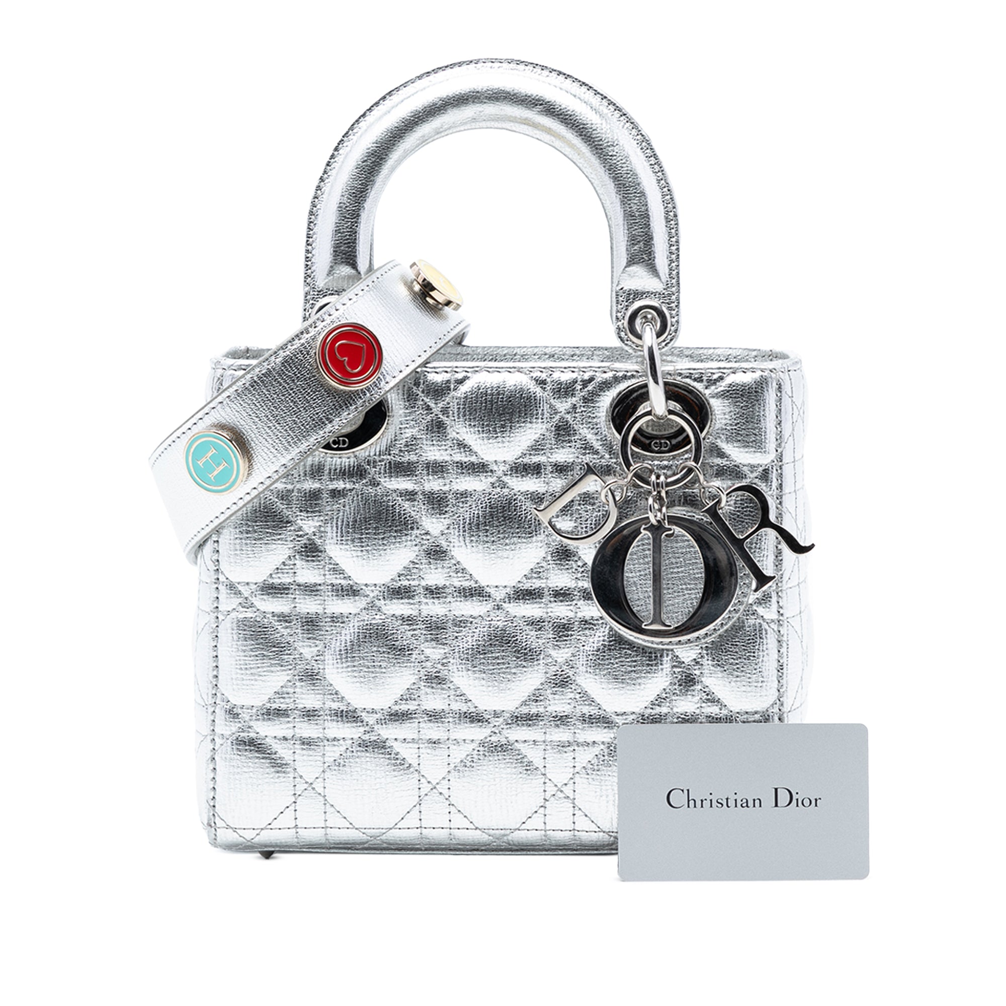 Small Metallic Grained Calfskin Cannage My ABCDior Lady Dior - Image 8
