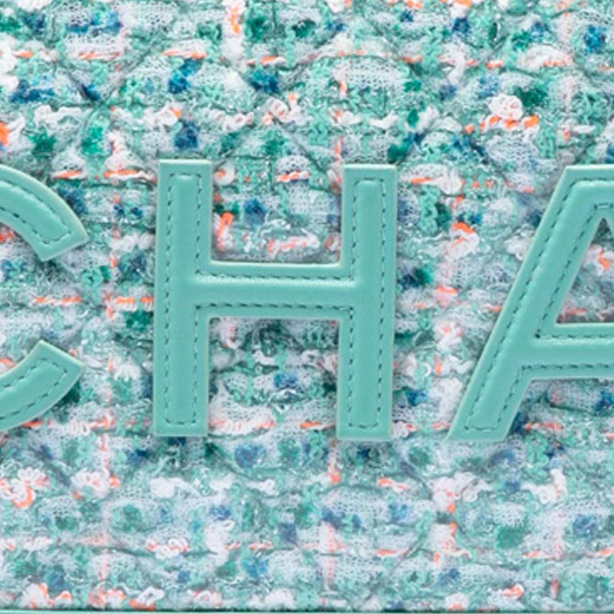 Tweed PVC Logo Wristlet Clutch - Image 6