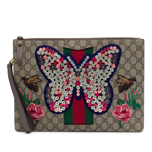 GG Supreme Web Butterfly Clutch - Image 1