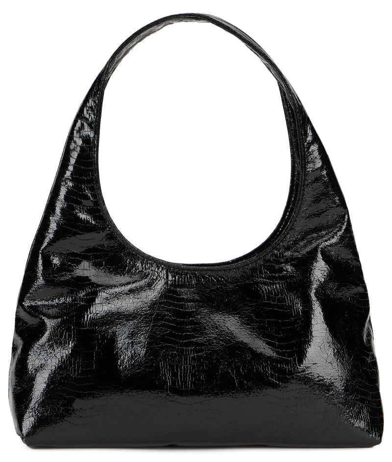 A.p.c. Logo-Embellished Crinkled Polyurethane Shoulder Bag — Black