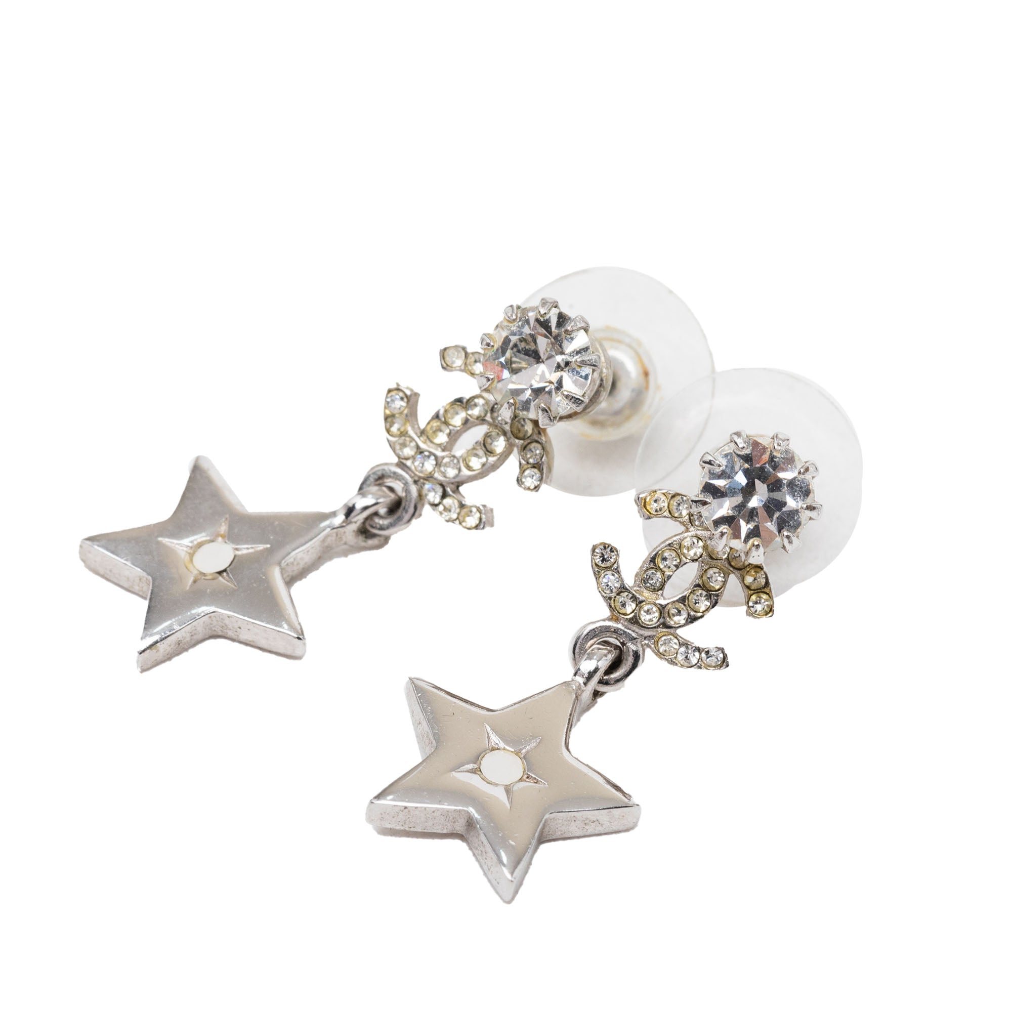 CC Brass and Strass Star Drop Push Back Earrings - Image 1