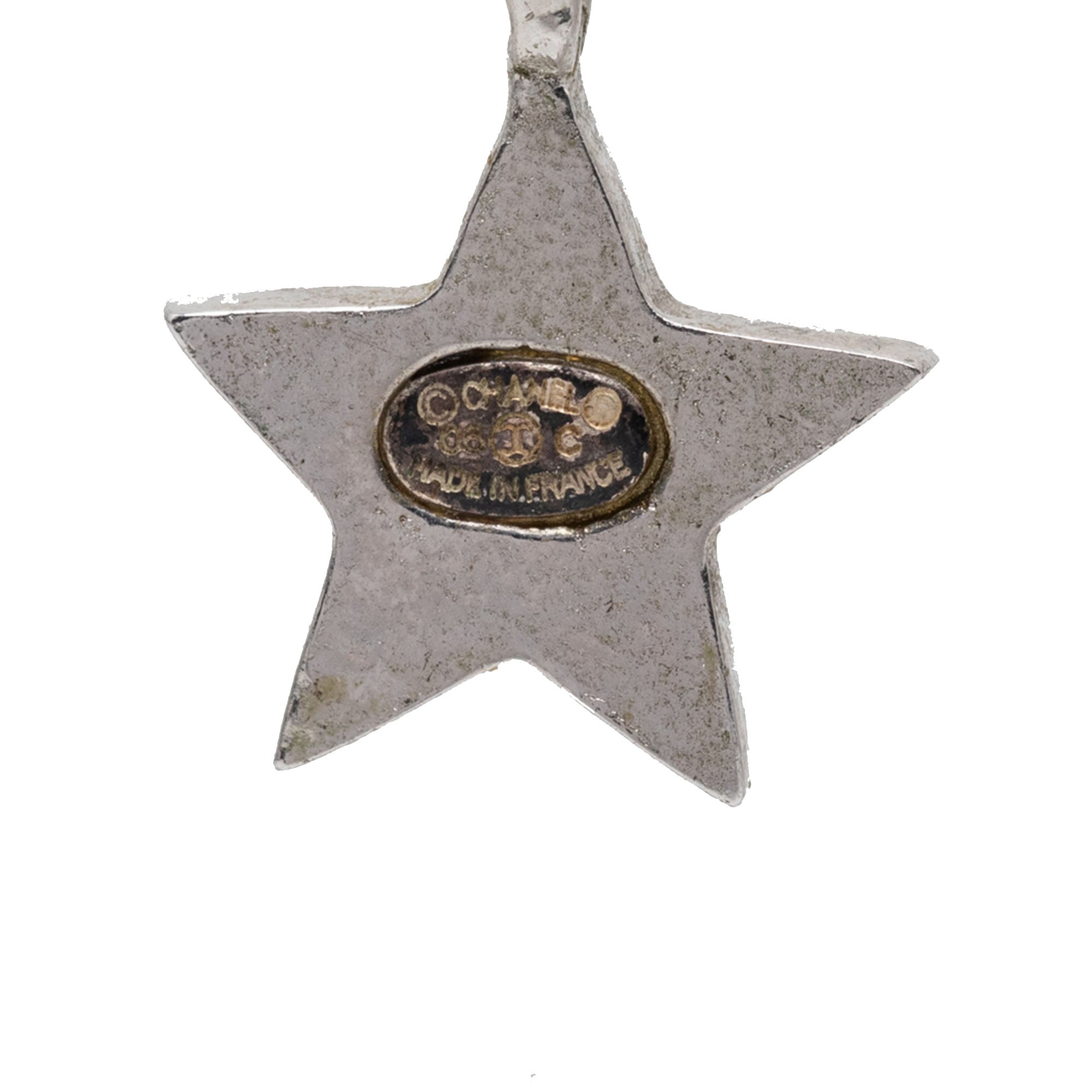 CC Brass and Strass Star Drop Push Back Earrings - Image 3