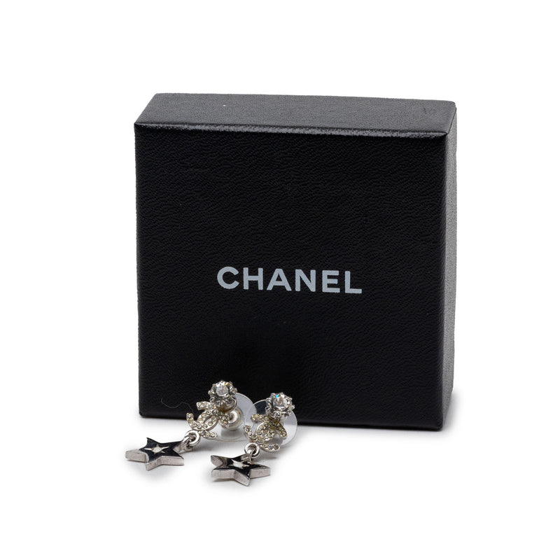 CC Brass and Strass Star Drop Push Back Earrings - Image 4